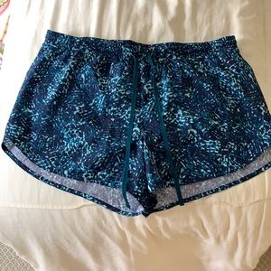 Old Navy Active Leopard Blue exercise shorts